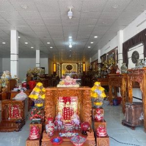 Combo Bàn Thờ Thần Tài Thổ Địa Gõ Đỏ Cột Rồng Cao Cấp (Size 80) – Full Bộ Phong Thủy Đẳng Cấp