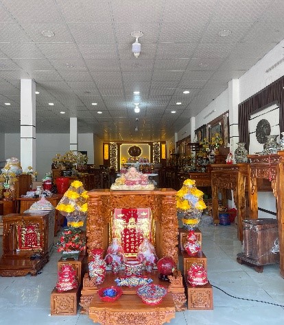 Combo Bàn Thờ Thần Tài Thổ Địa Gõ Đỏ Cột Rồng Cao Cấp (Size 80) – Full Bộ Phong Thủy Đẳng Cấp
